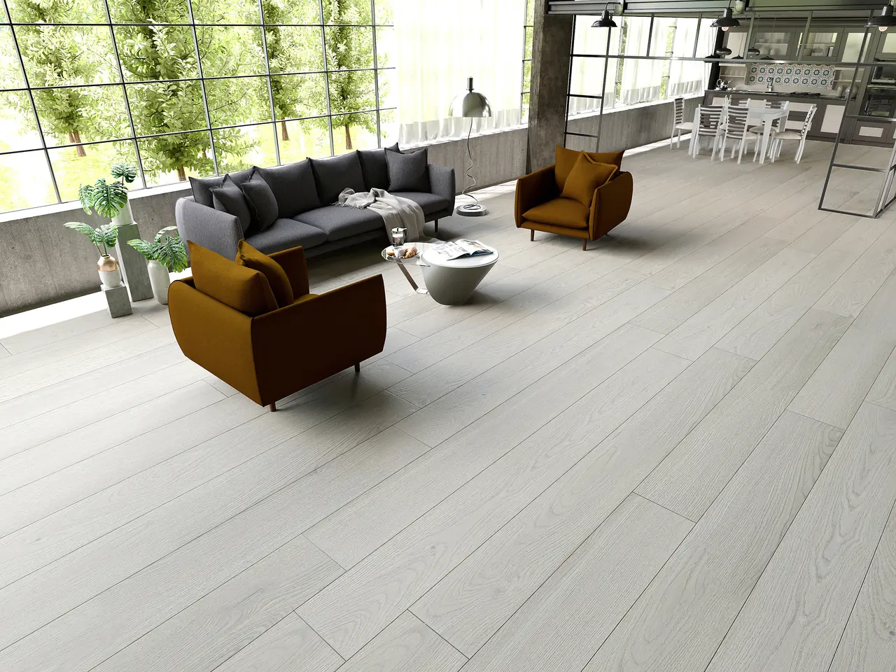 Luxury wooden flooring interior